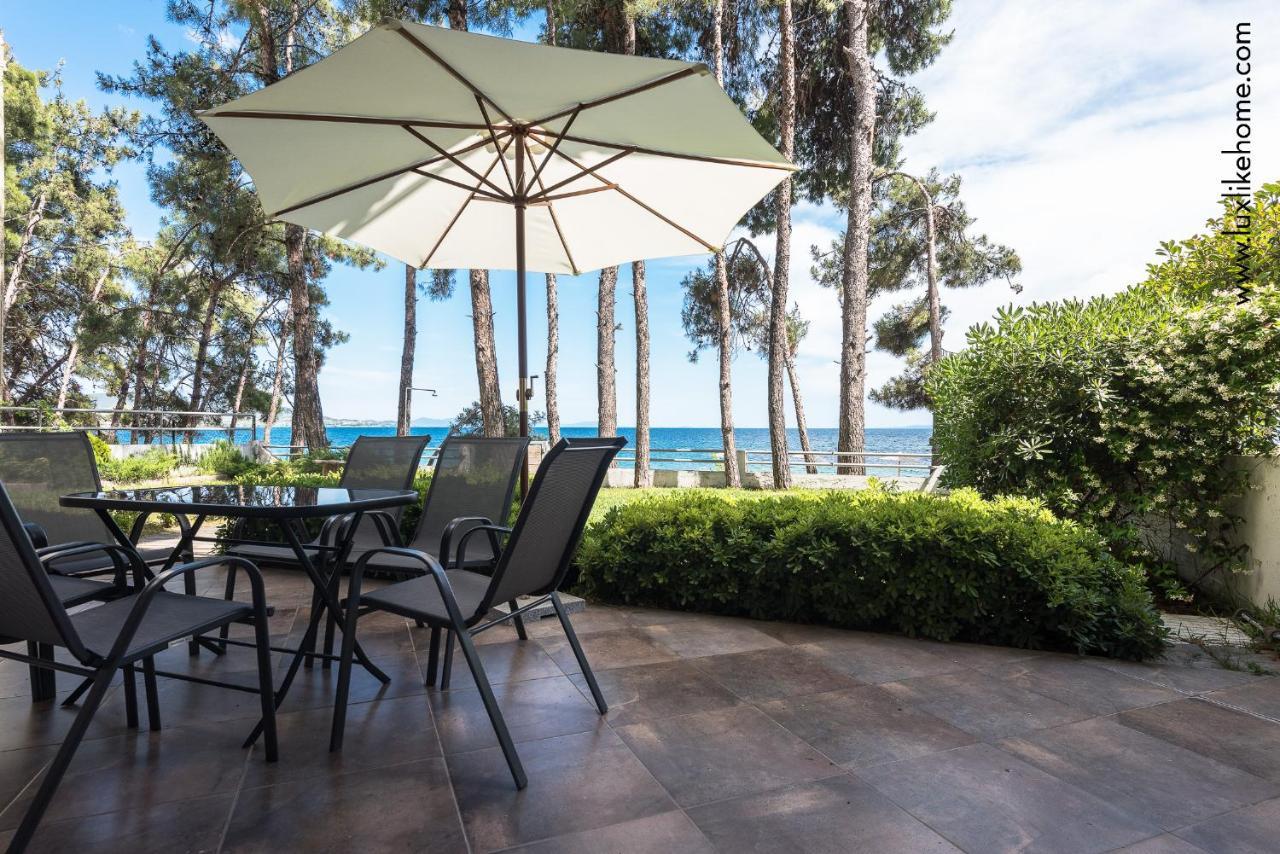 #Luxlikehome - Mediterranee Beachfront Summer House Kalyves Polygyrou المظهر الخارجي الصورة