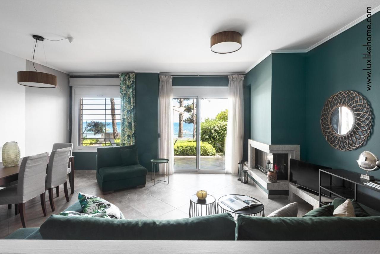 #Luxlikehome - Mediterranee Beachfront Summer House Kalyves Polygyrou المظهر الخارجي الصورة